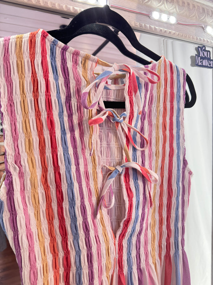 Sweet Escape Colorful Stripe Midi Dress