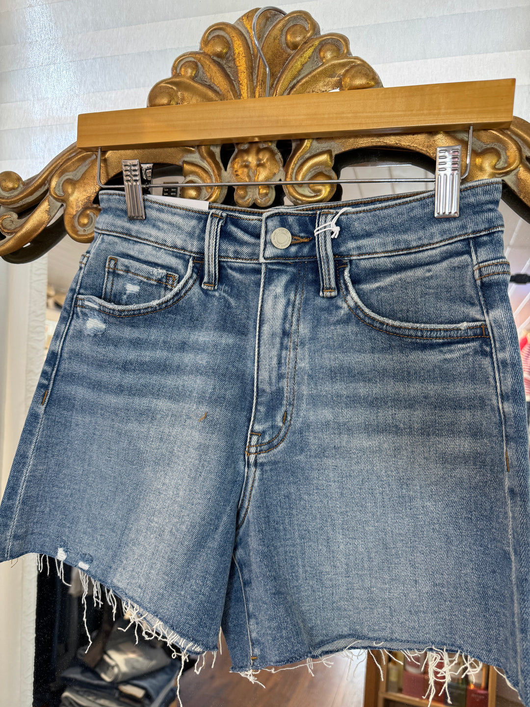 Rebecca Super High Rise A Line Denim Shorts - Lover