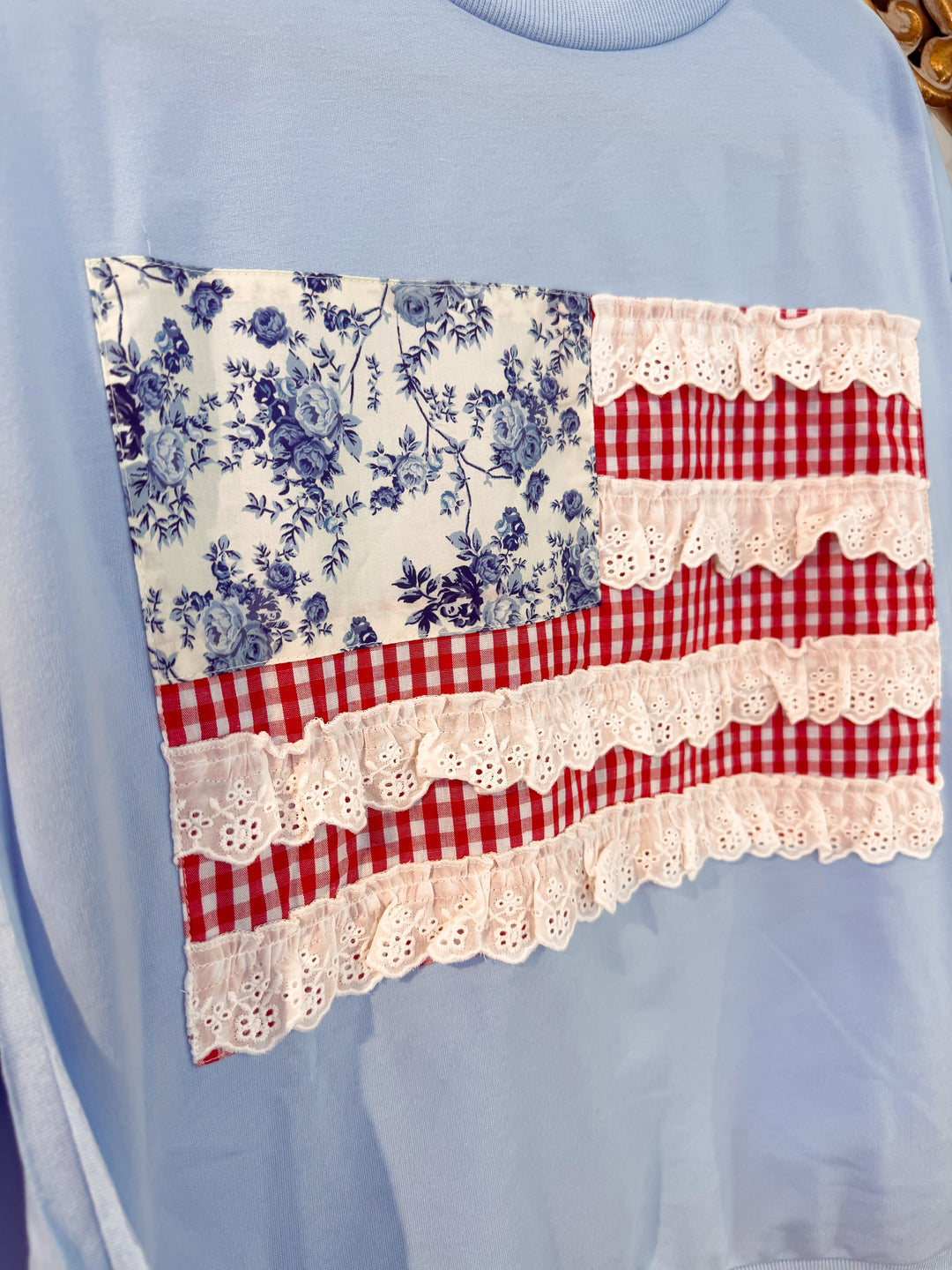 Patchwork Flag French Terry Top