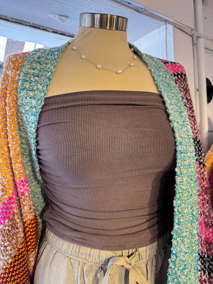 Jersey Ruched Ribbed Crop Tube Top