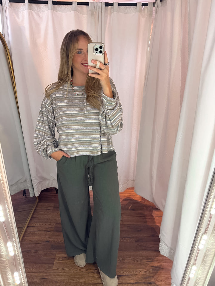 Stripe Relaxed Fit Pullover Top