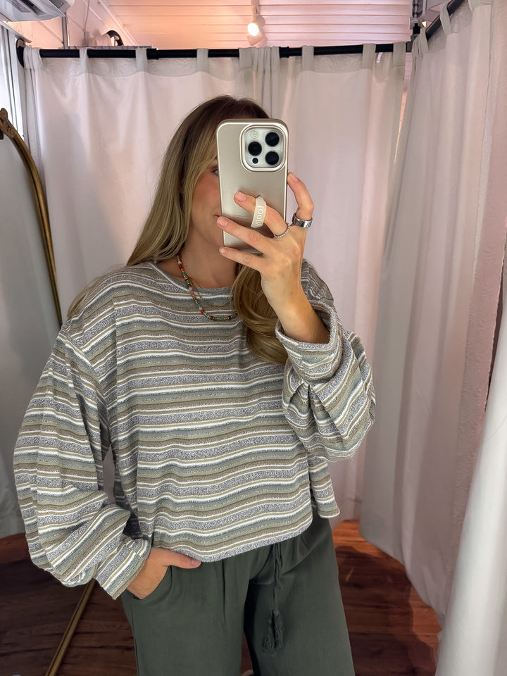 Stripe Relaxed Fit Pullover Top