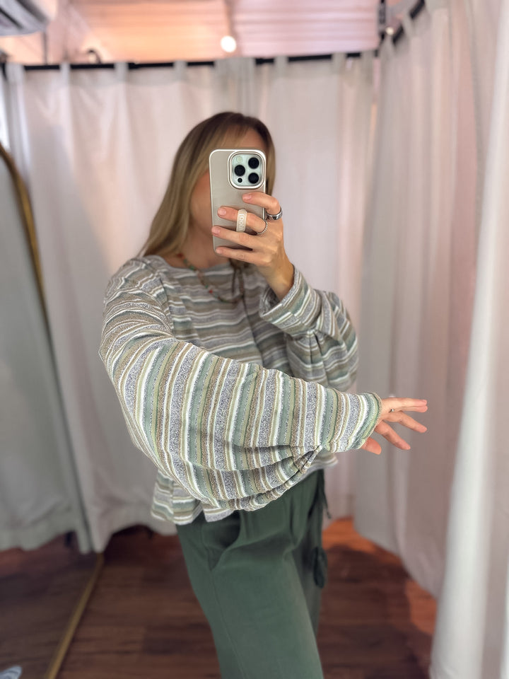 Stripe Relaxed Fit Pullover Top