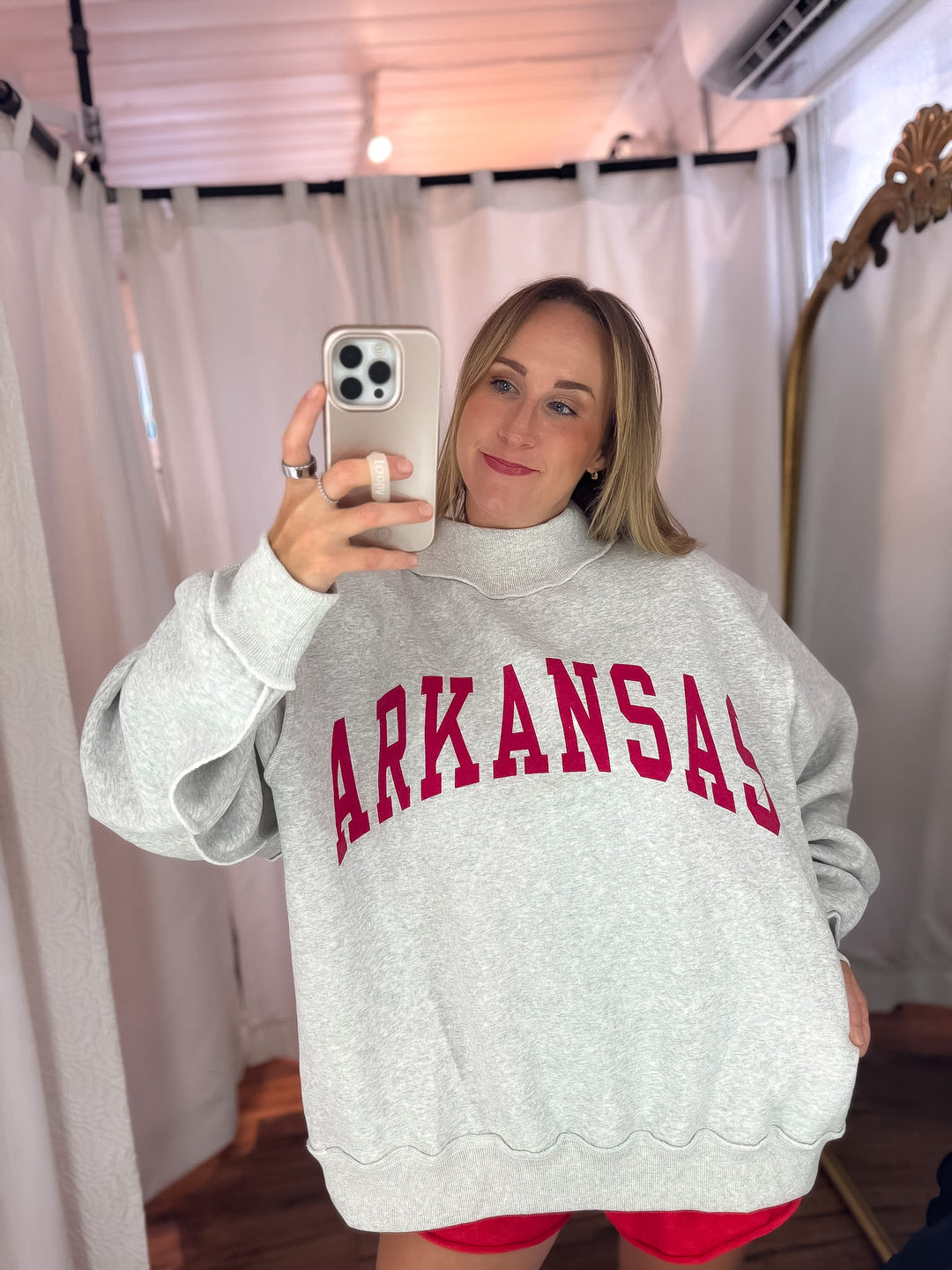 Arkansas Reversible Mock Neck Sweatshirt