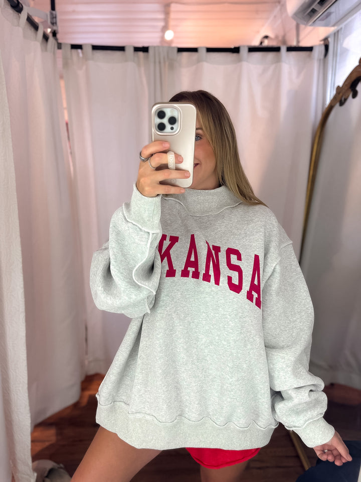 Arkansas Reversible Mock Neck Sweatshirt