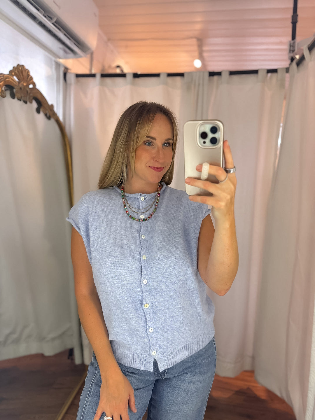 Sleeveless Sweater Cardigan Top