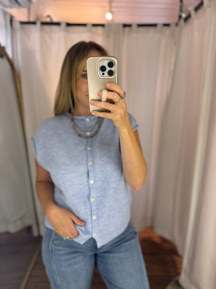 Sleeveless Sweater Cardigan Top