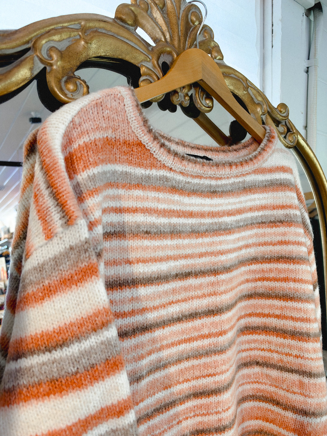 Autumn Sunset Striped Sweater Top