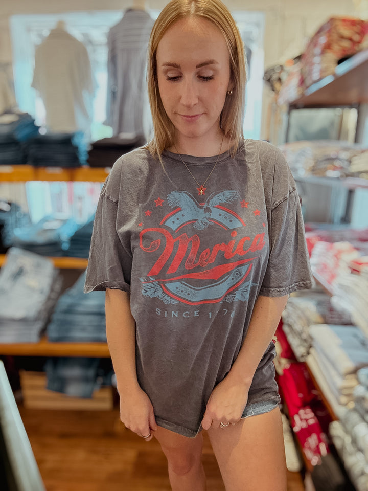 Merica Oversized Mineral Graphic Tee