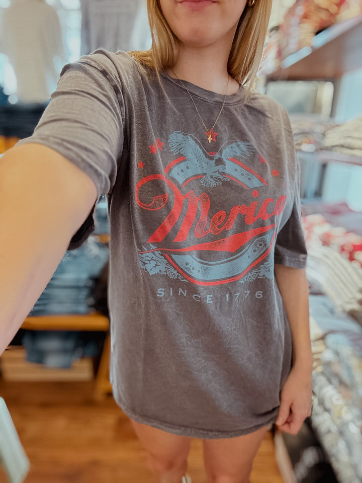 Merica Oversized Mineral Graphic Tee