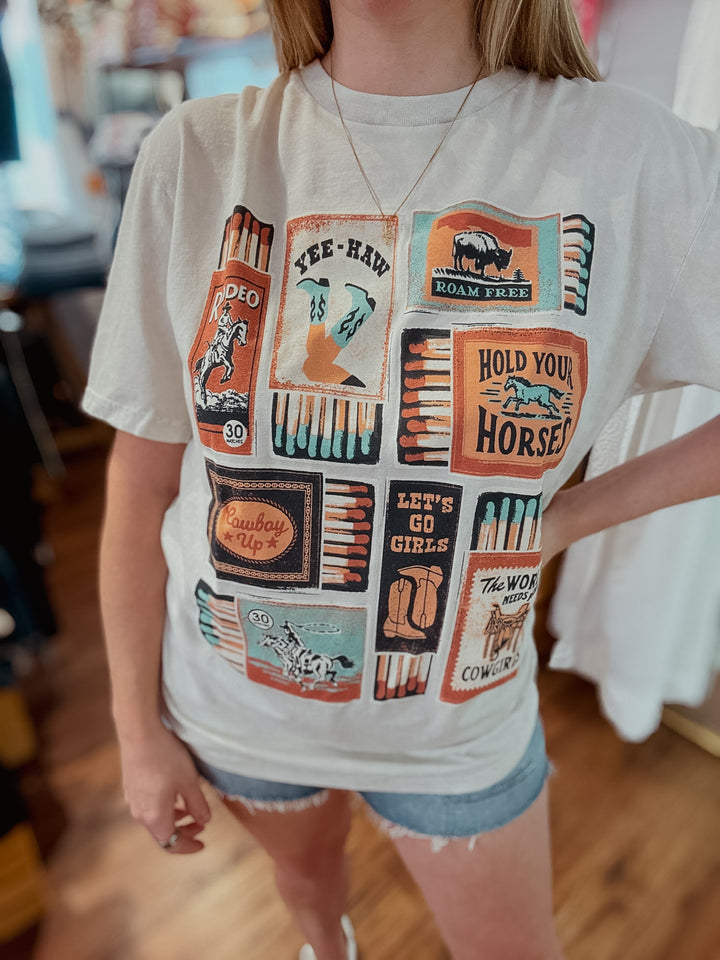 Western Matches Mineral Wash Graphic Tee