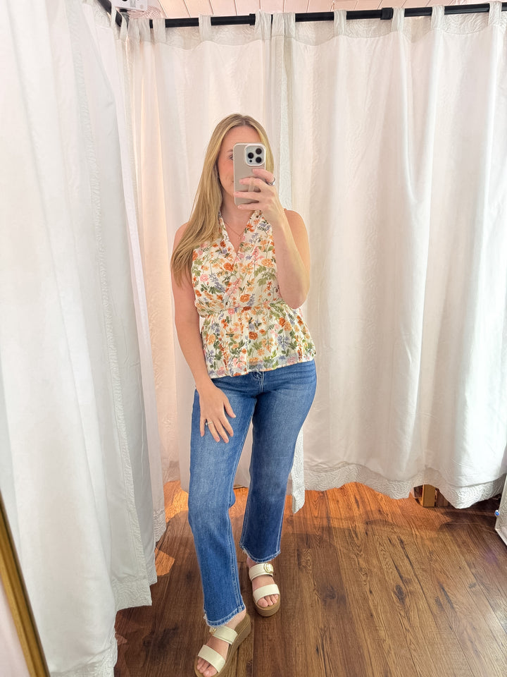 Petal Kiss Surplice Peplum Blouse