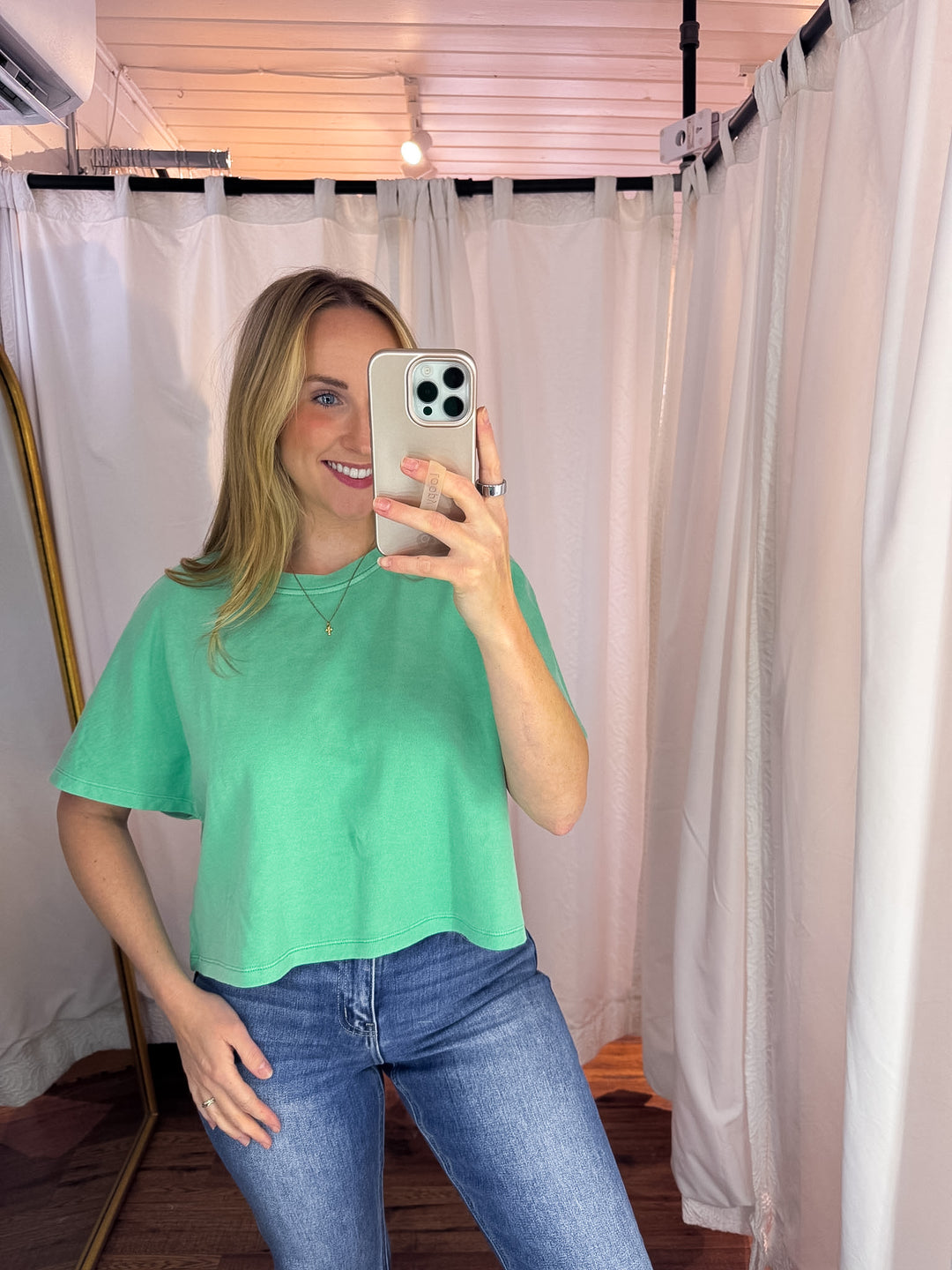 Flutter Sleeve Relaxed Crop Shirt