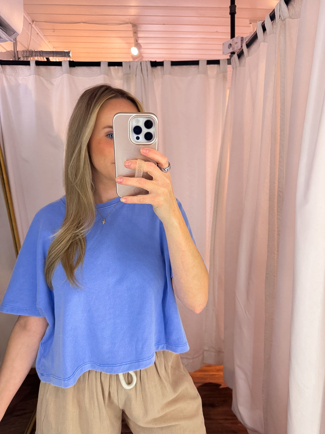 Flutter Sleeve Relaxed Crop Shirt
