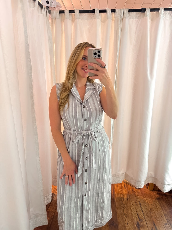 Avery Belted Midi Dress