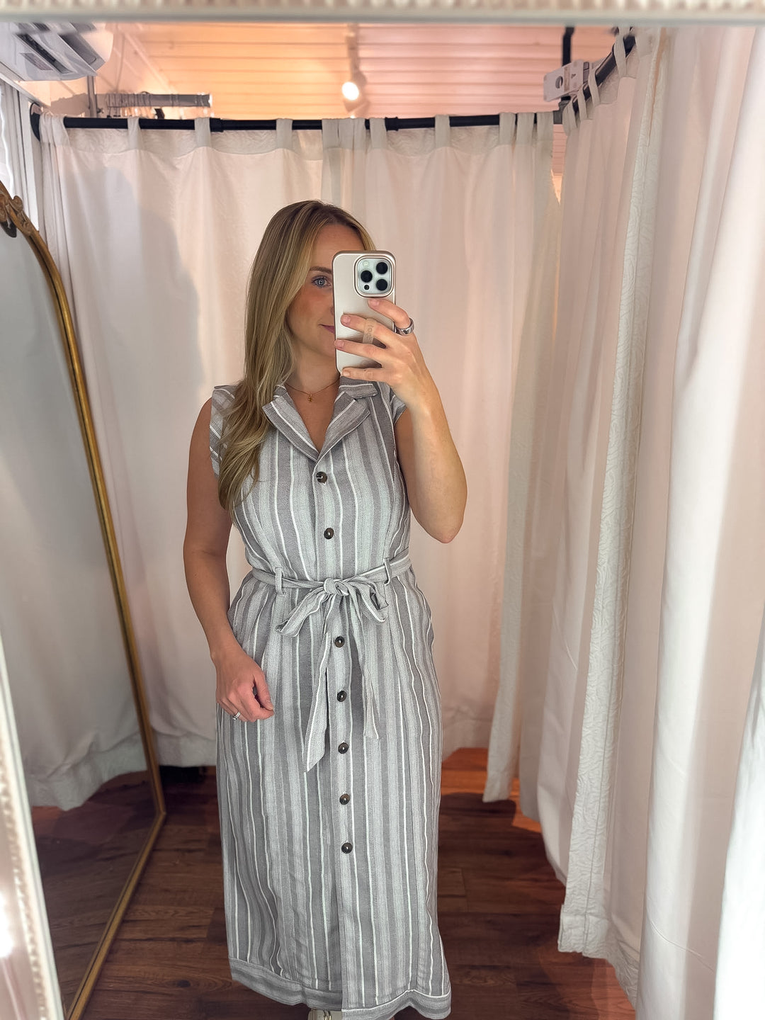 avery striped midi dress The Avery Midi Dress