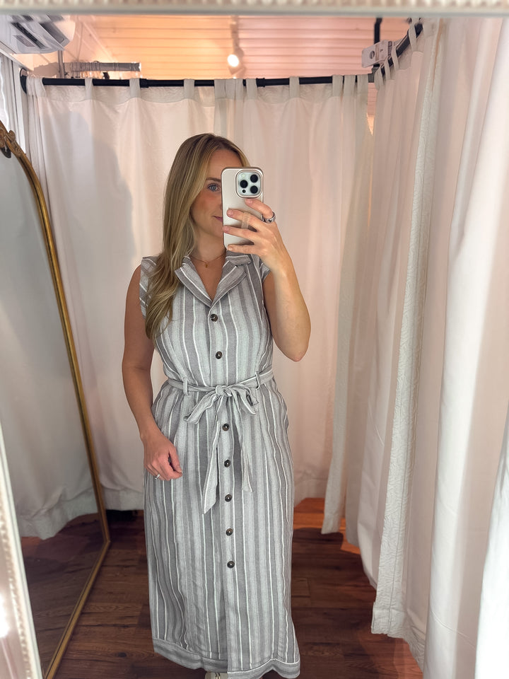 Avery Belted Midi Dress