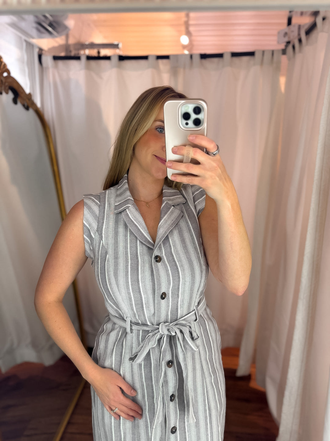 Avery Belted Midi Dress