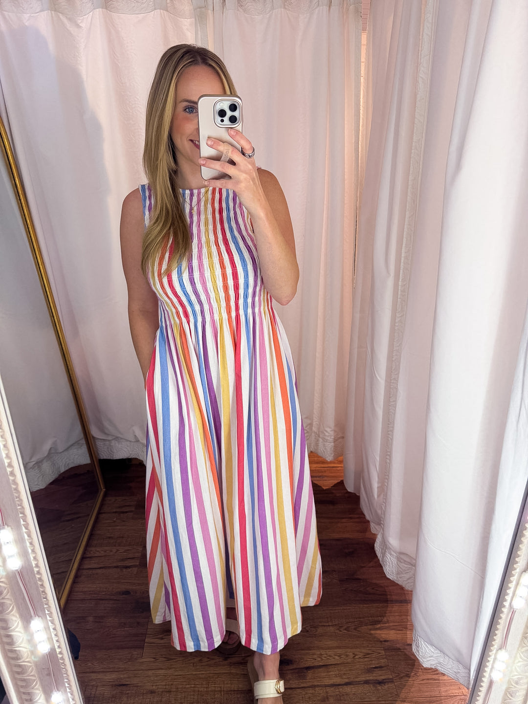 Sweet Escape Colorful Stripe Midi Dress