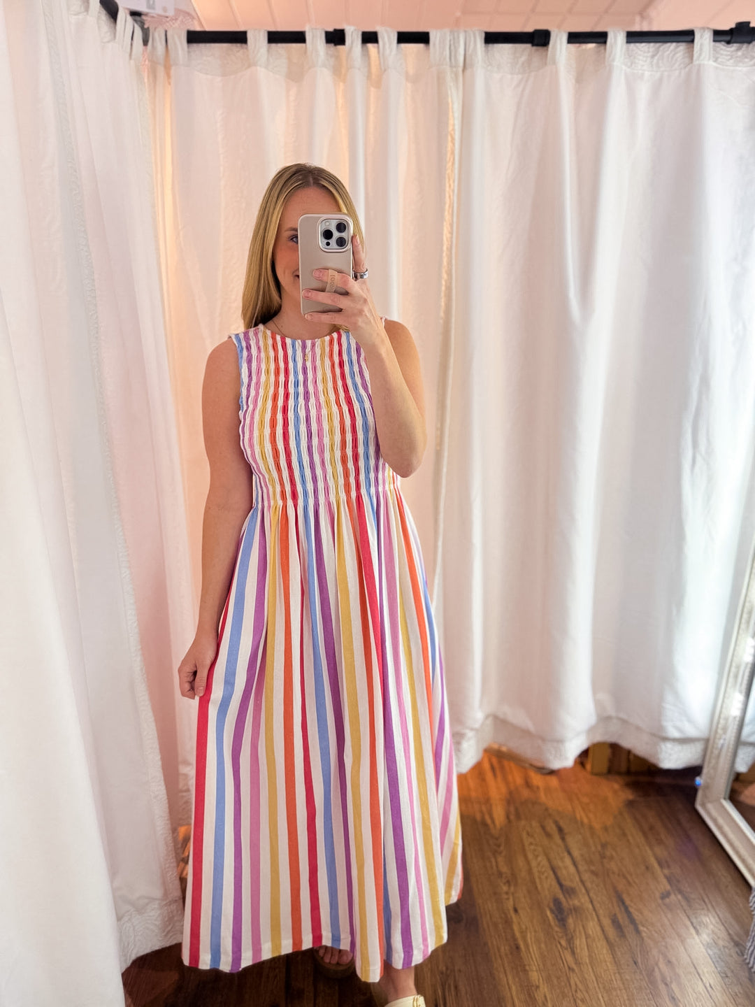 Sweet Escape Colorful Stripe Midi Dress