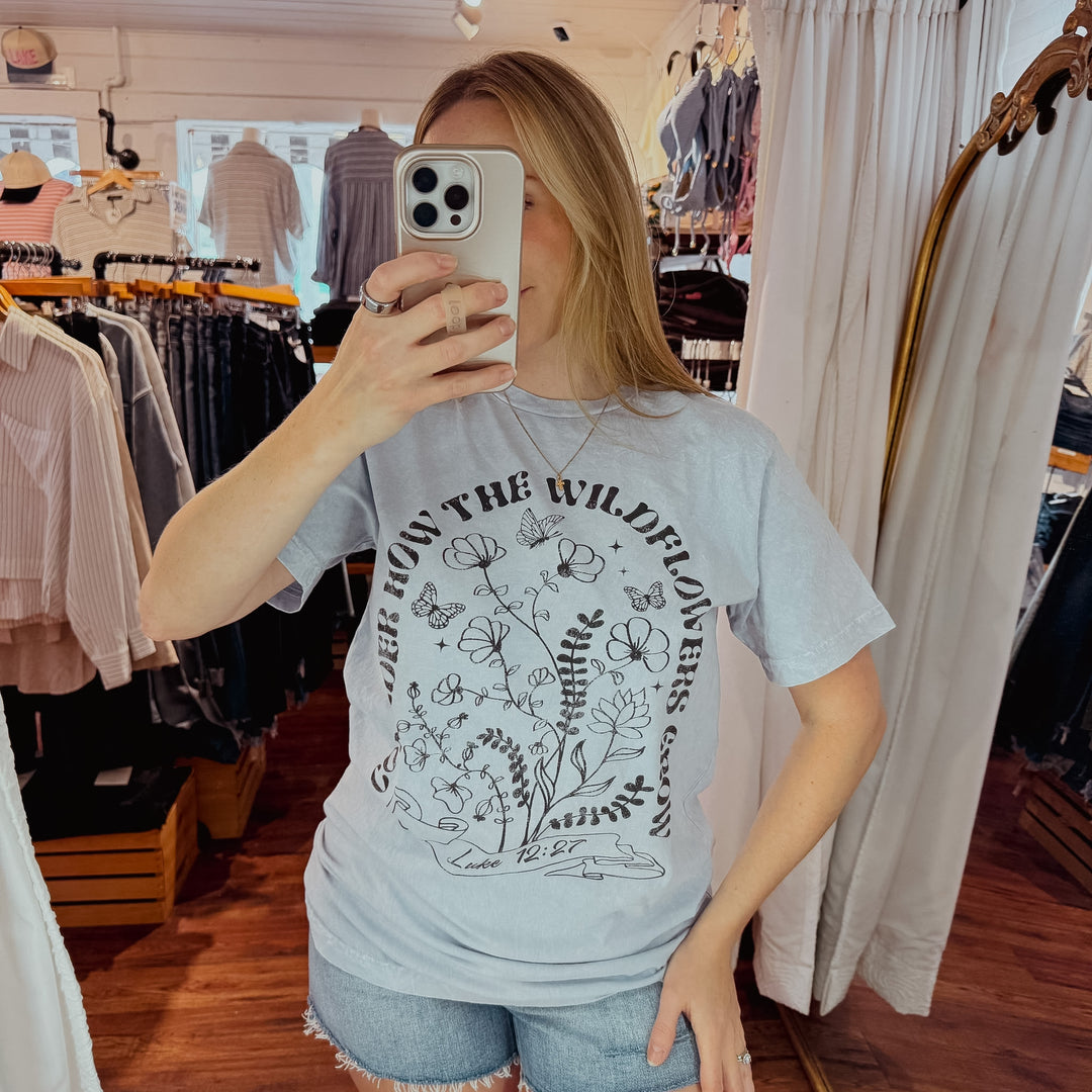 Consider How the Wild Flowers Grow Mineral Wash Graphic Tee