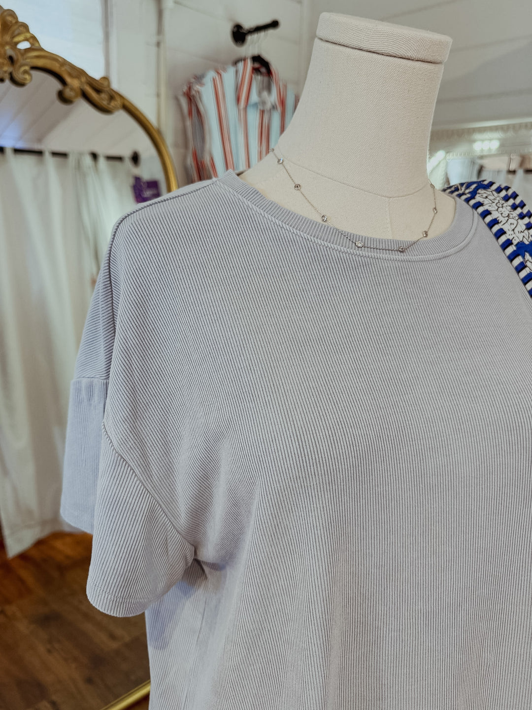 Stevie Acid Wash Drop Shoulder Tee