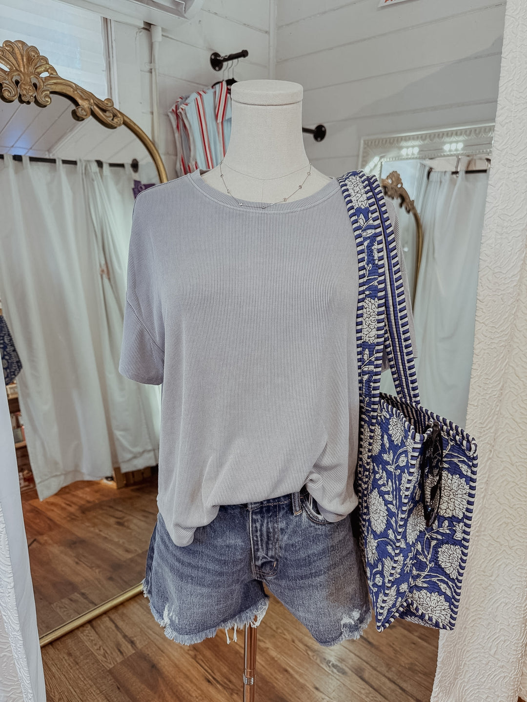 Stevie Acid Wash Drop Shoulder Tee