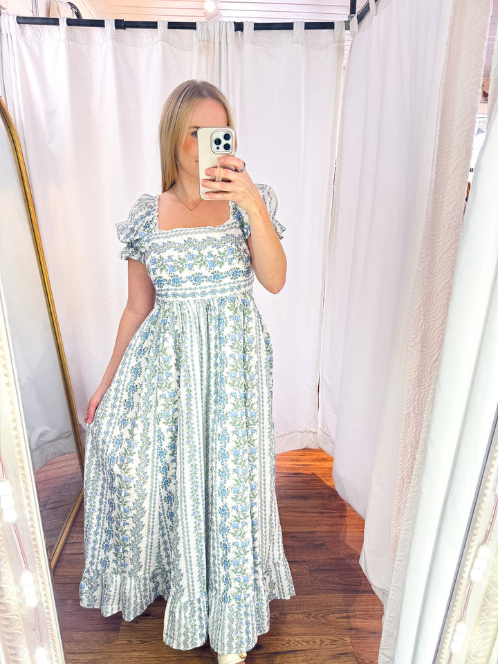 Blooming Floral Cotton Maxi Dress