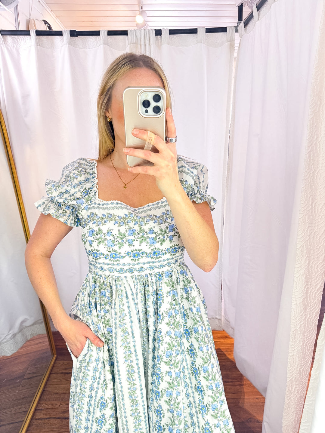 Blooming Floral Cotton Maxi Dress