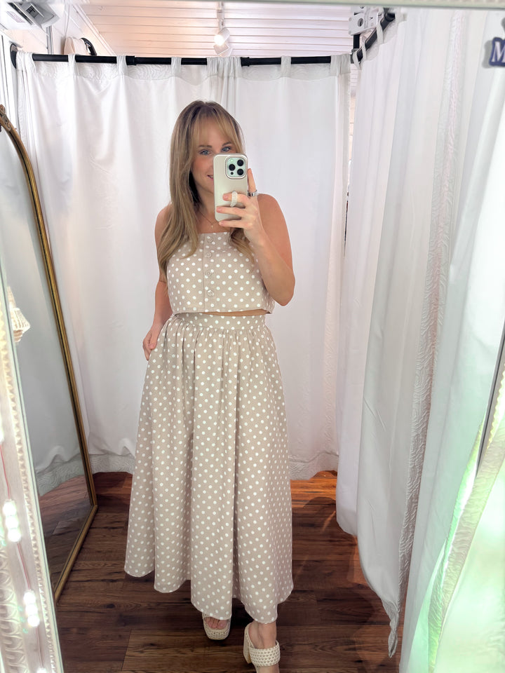Polka Dot Dream Midi Skirt