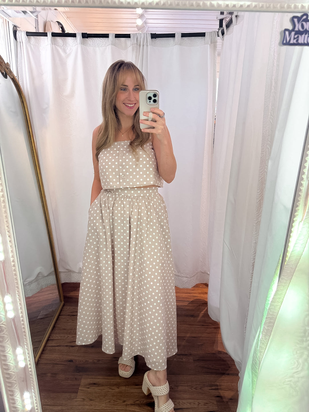 Polka Dot Dream Midi Skirt