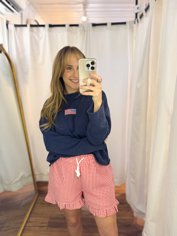 USA Flag Embroidered Sweater