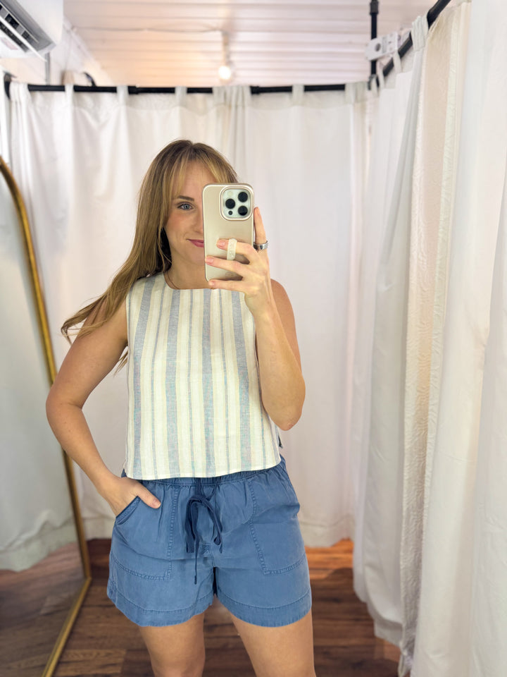 Take a Stroll Stripe Crop Top