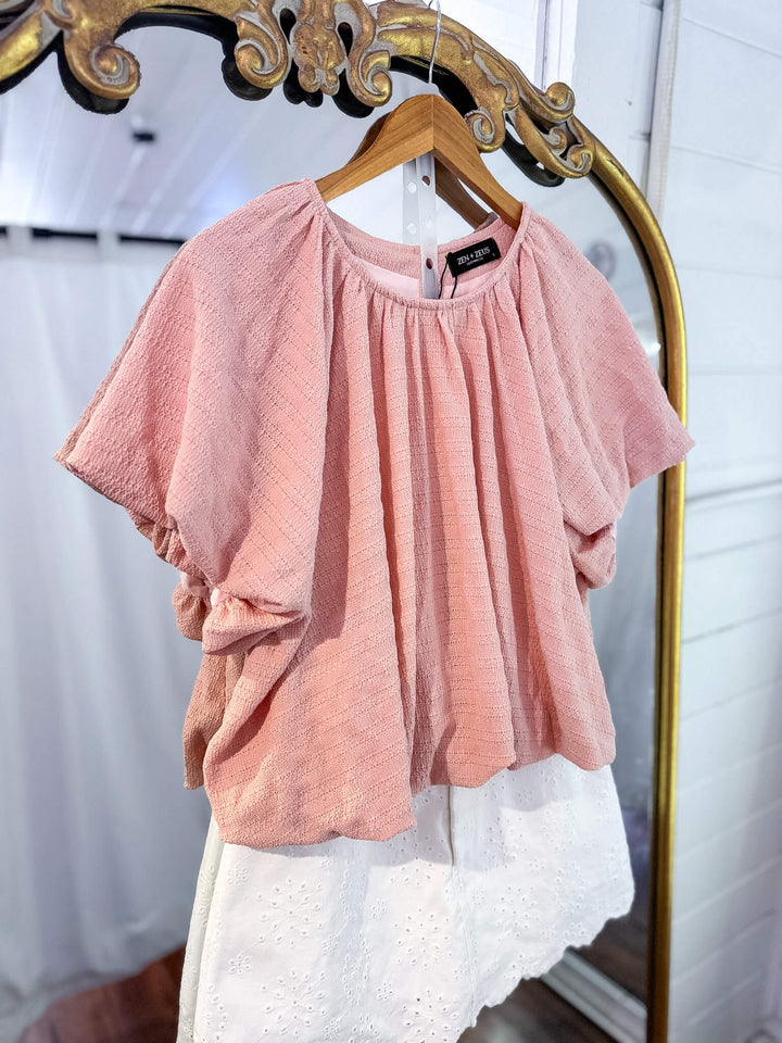 Rosalie Textured Bubble Hem Top