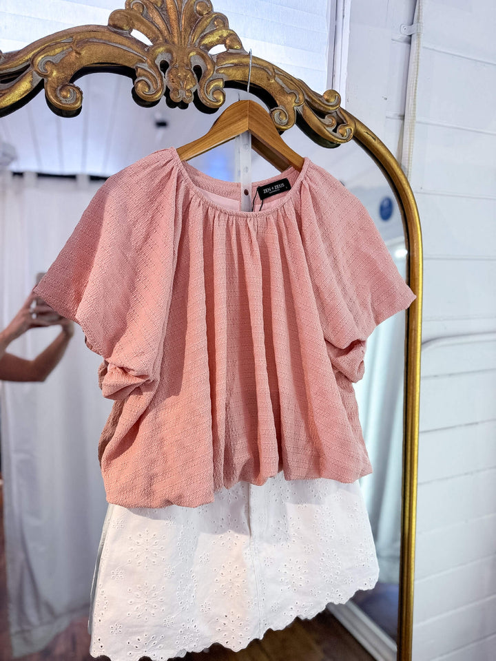 Rosalie Textured Bubble Hem Top