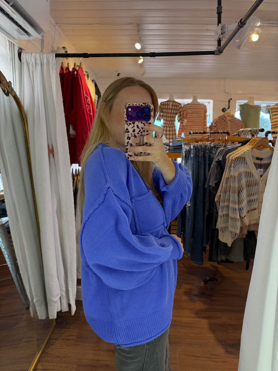 Cobalt Blue Oversized Sweater Top
