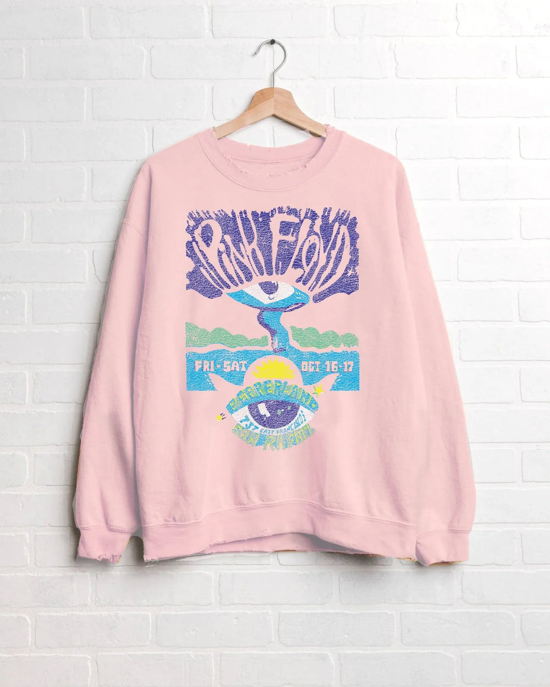 Pink Floyd Pepperland Pink Thrifted Graphic Sweatshirt