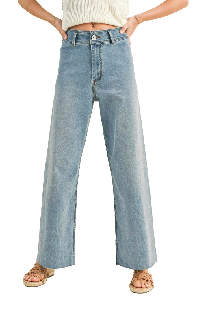 Blue Jean Baby Straight Wide Leg Jeans