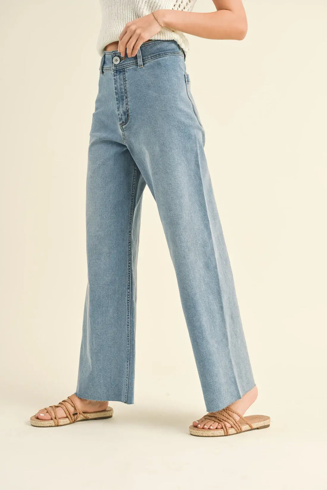 Blue Jean Baby Straight Wide Leg Jeans