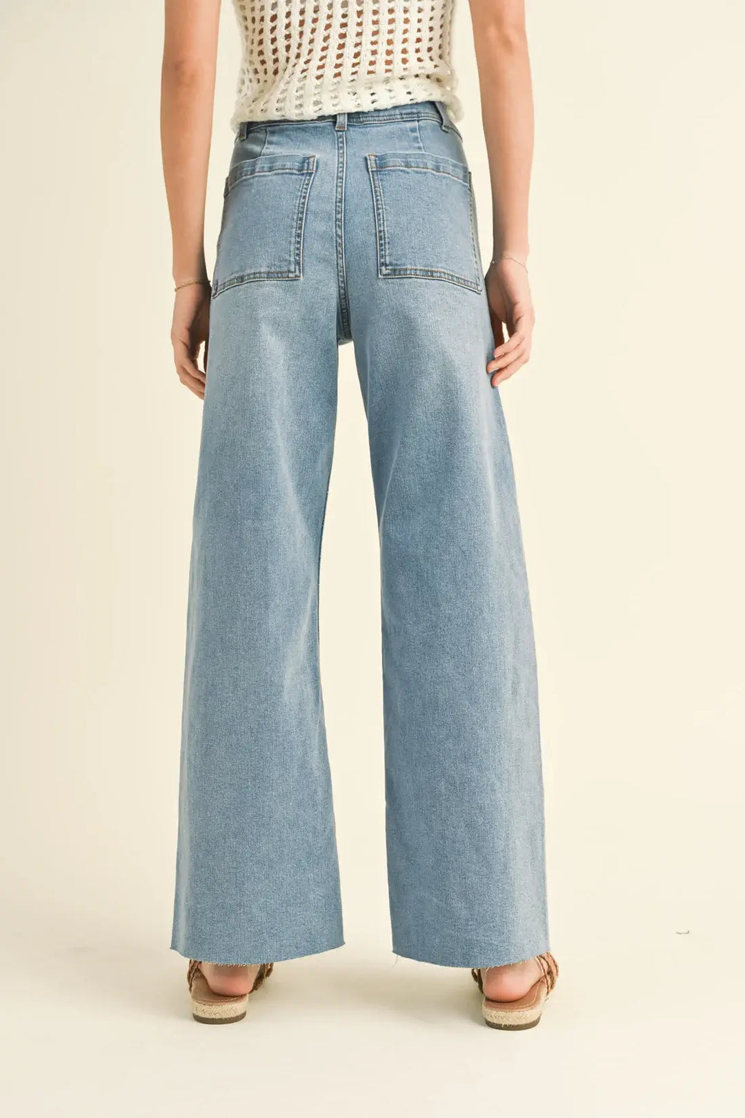 Blue Jean Baby Straight Wide Leg Jeans