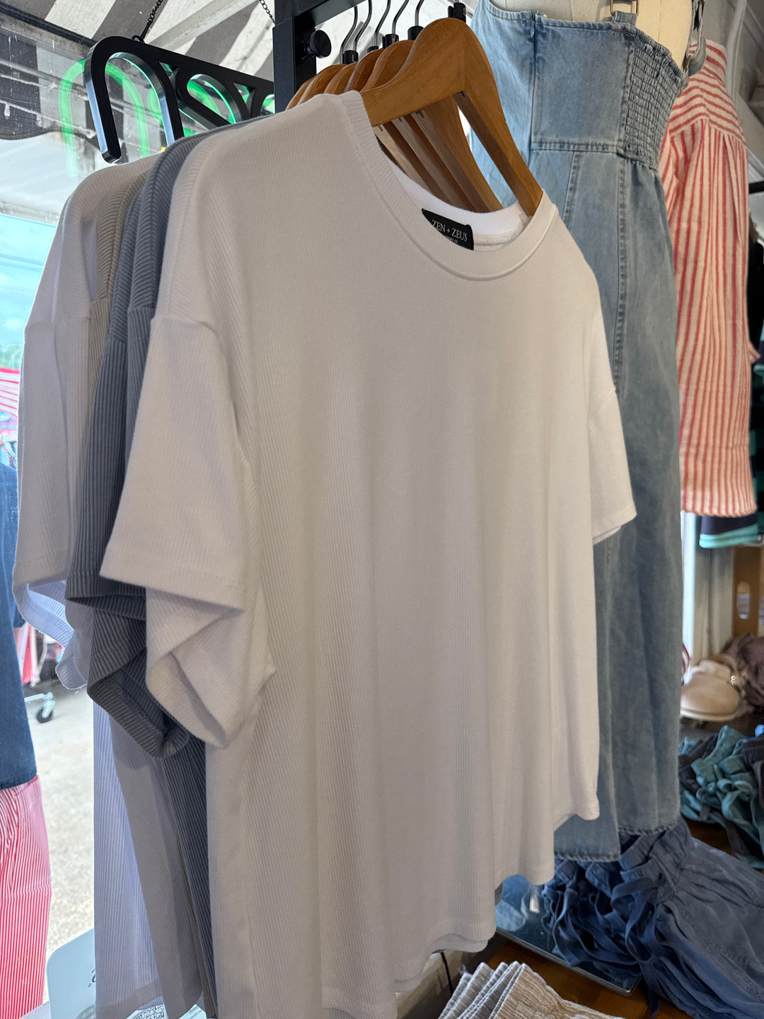 Stevie Acid Wash Drop Shoulder Tee