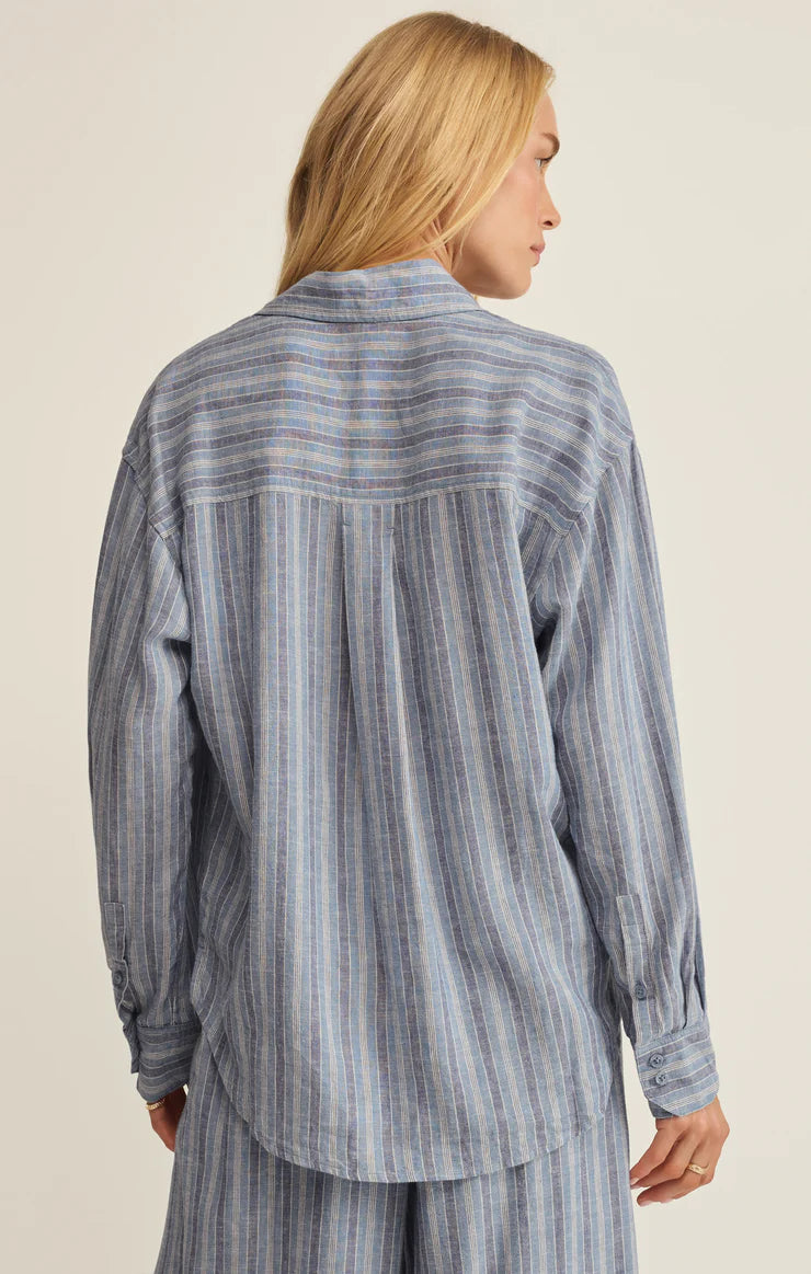 Z SUPPLY: The Perfect Striped Button Up - Indigo