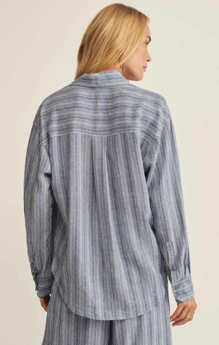 Z SUPPLY: The Perfect Striped Button Up - Indigo