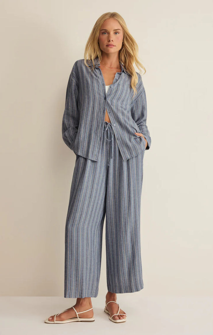Z SUPPLY: The Perfect Striped Button Up - Indigo
