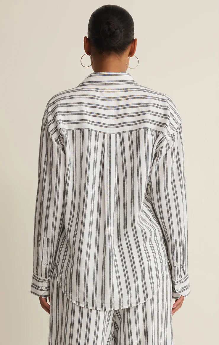 Z SUPPLY: The Perfect Striped Button Up - White