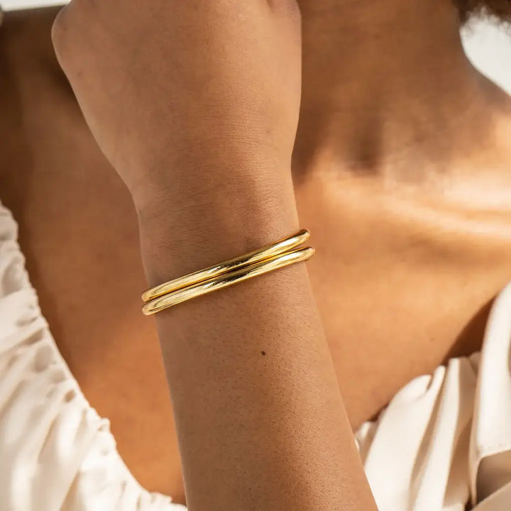 Twin Gold Bangle