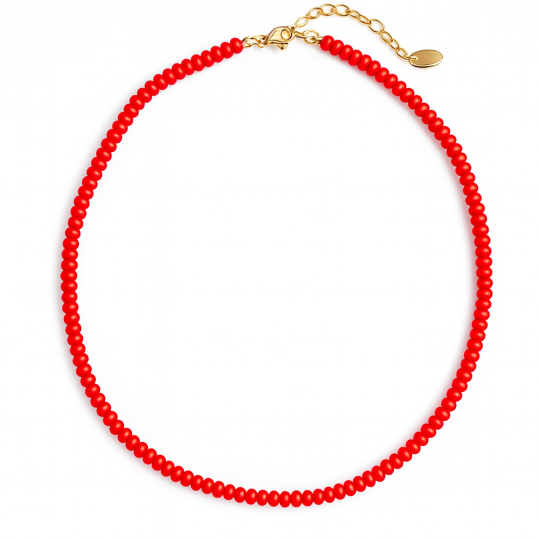 Perfect Red Beaded Necklace