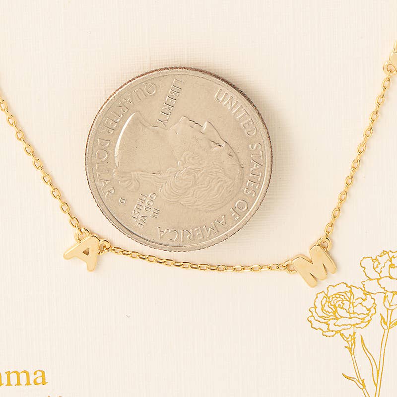 Dainty Mama Print Charm Necklace
