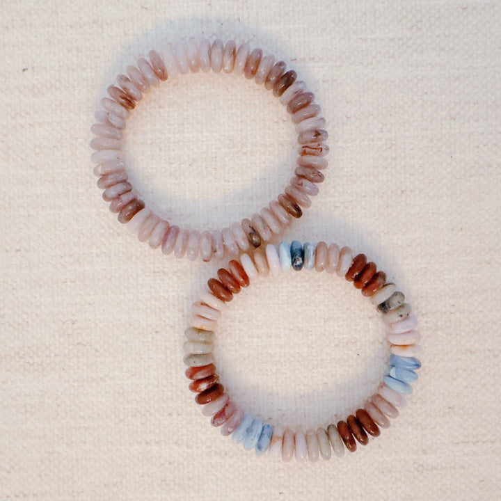 Blush &amp; Earthy Canyon Natural Stone Stretch Bracelet