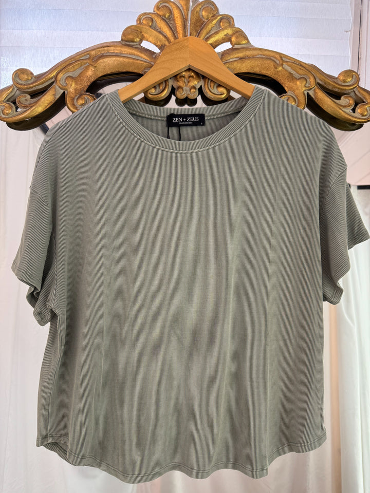 Stevie Acid Wash Drop Shoulder Tee